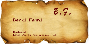 Berki Fanni névjegykártya